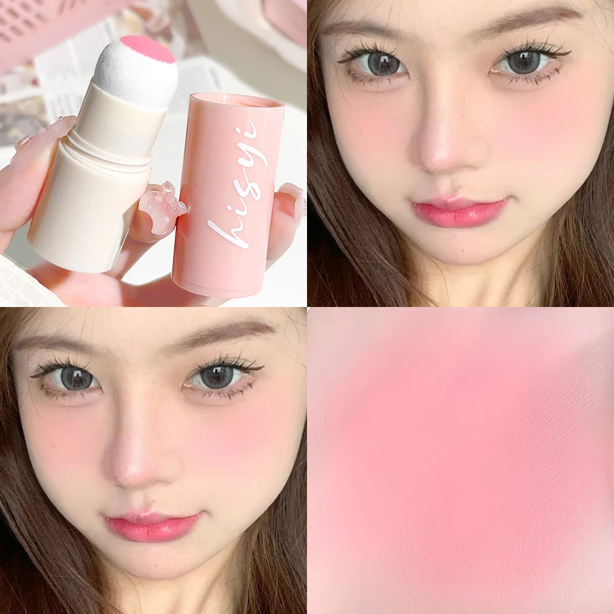HISYI Yunrou Soft Fog Blush Stick - Energetic and Bouncy, Korean Style