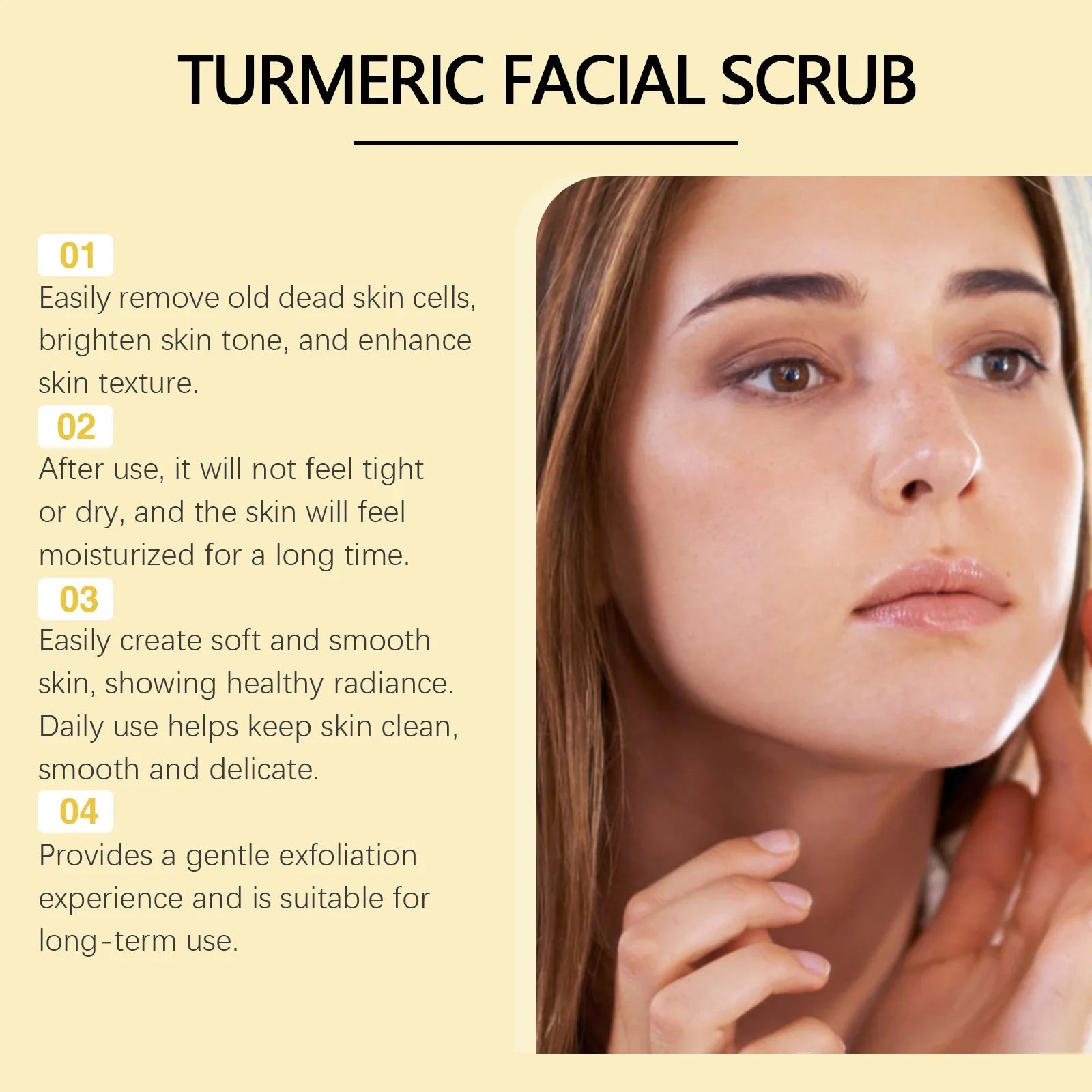 Turmeric Exfoliating Face Scrub for Brightening and Pore Care Vervelle