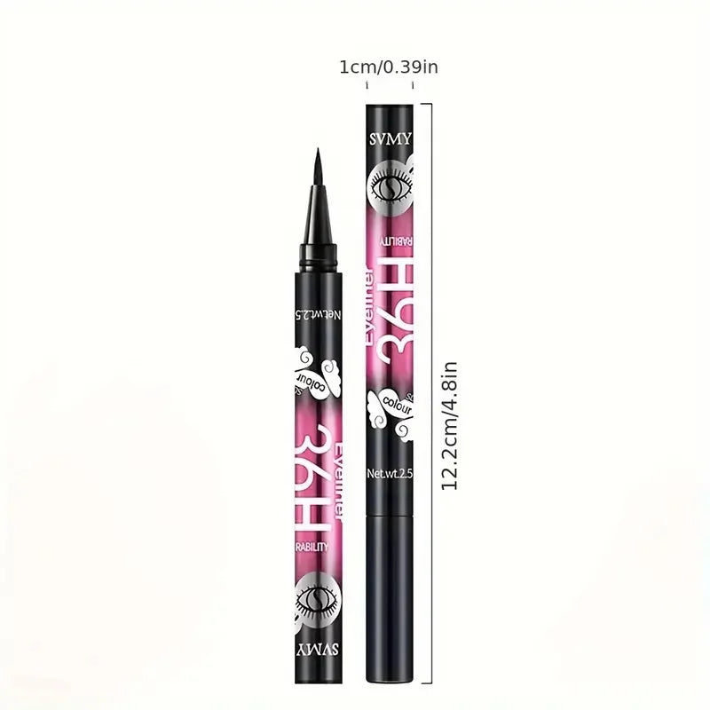 12 PCS Black Liquid Eyeliner Pen Long-Lasting Waterproof