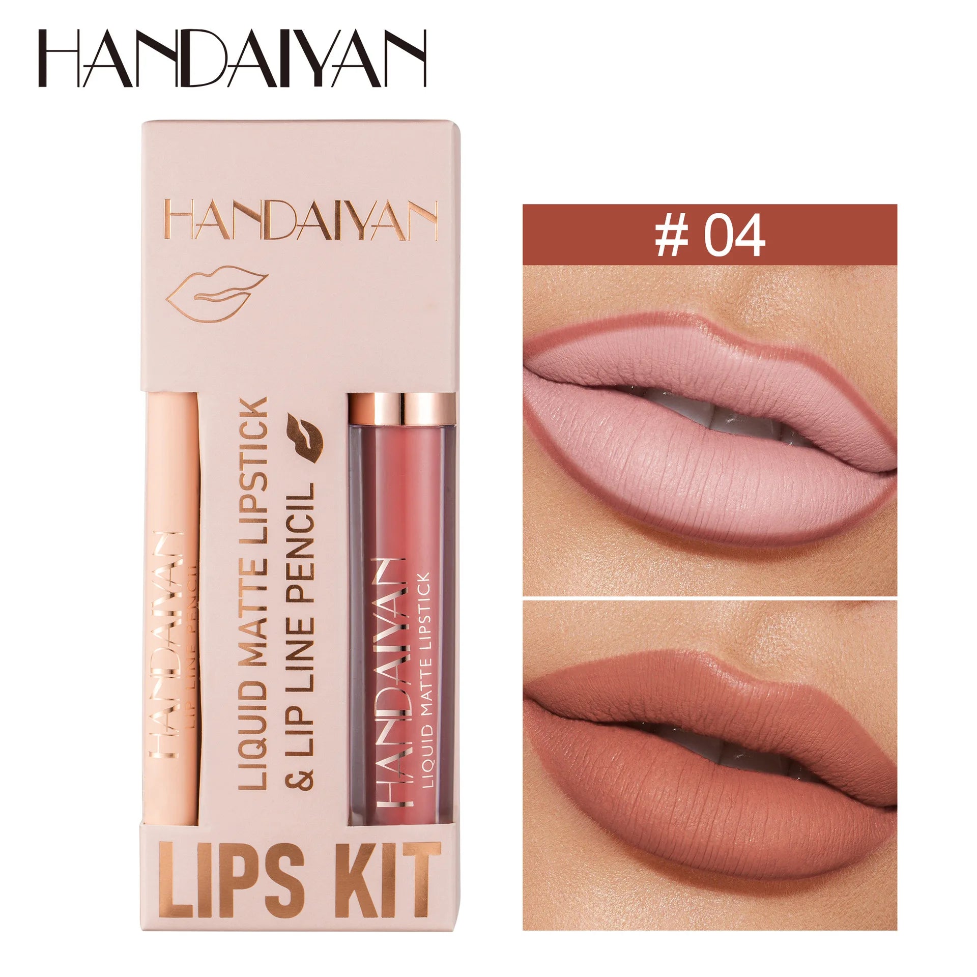 2-in-1 Liquid Lipstick Set – Matte Lip & Liner Kit