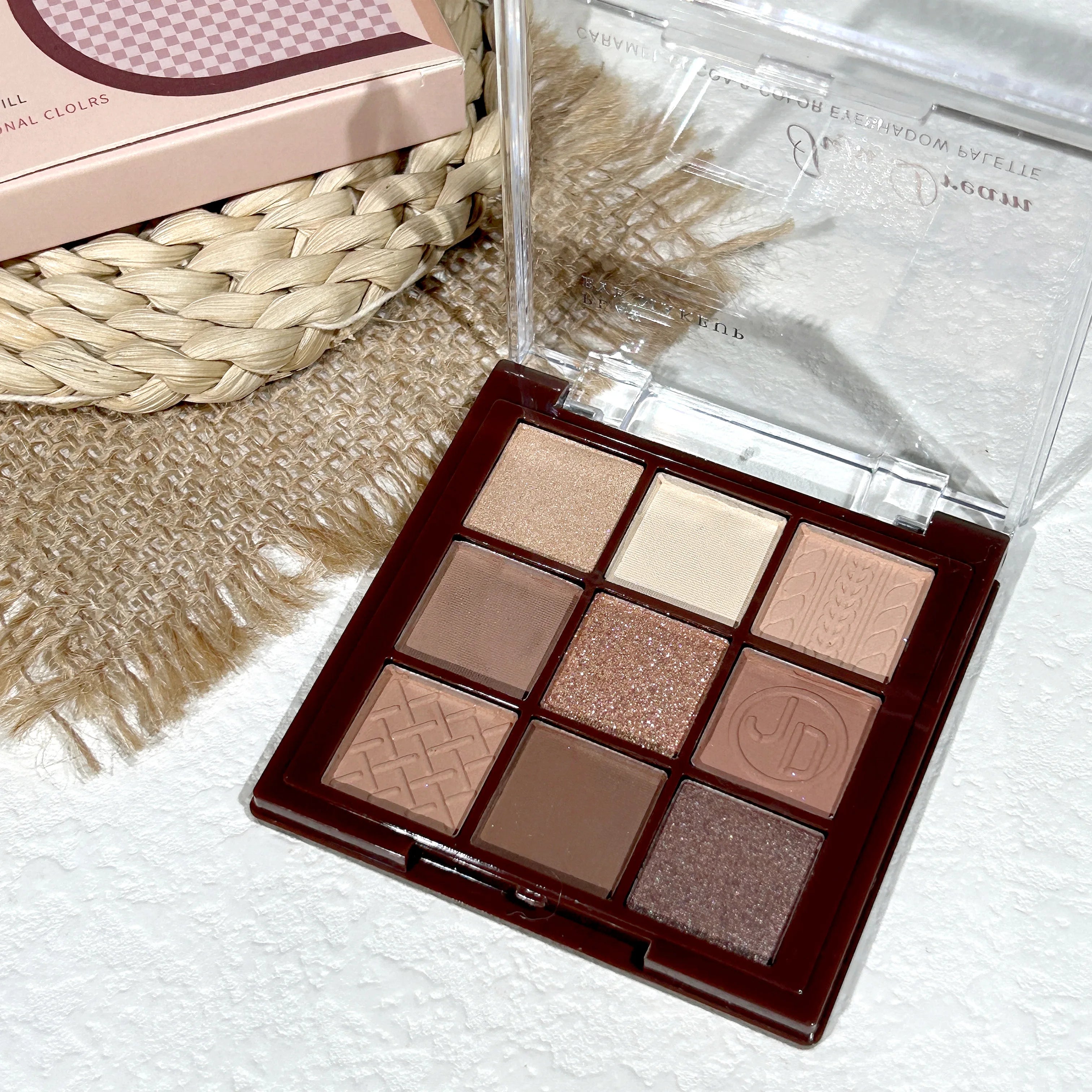 Chocolate Warm Brown Eyeshadow Palette 9 Shades Matte & Glitter