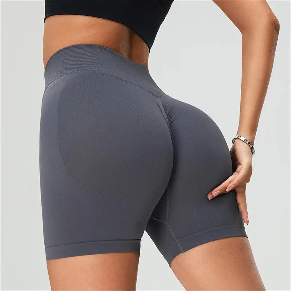 Women’s High-Waist Yoga & Fitness Shorts – Scrunch Butt, Seamless Biker Vervelle