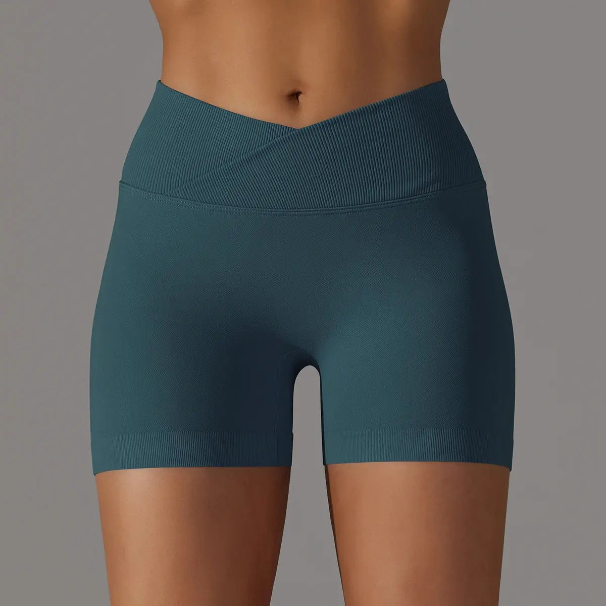 women's activewear Crossover Waist High-Waist Yoga & Fitness Shorts Push-Up Hip Vervelle