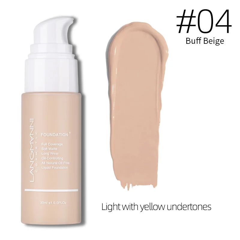 Langmanni 30ml Matte Waterproof Liquid Foundation Vervelle