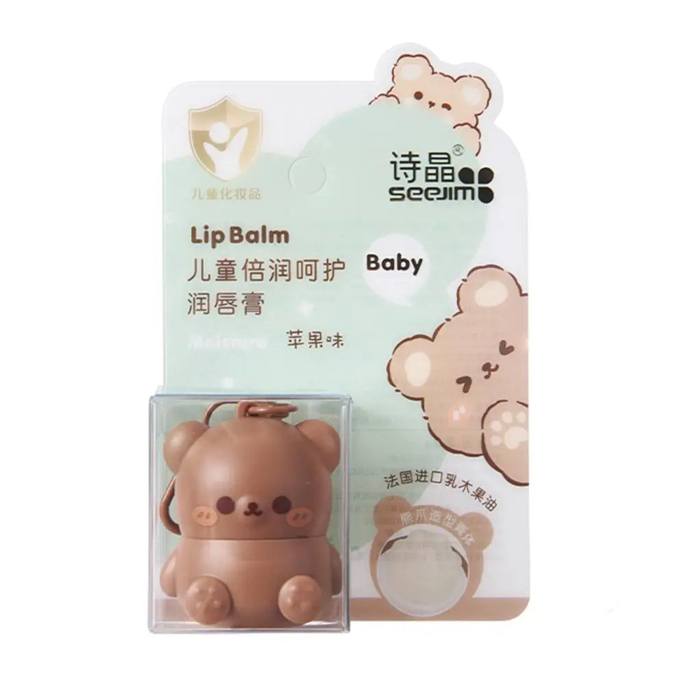 Children Fruity Lip Balm Baby Bear Design for Kids Moisturizing Lip Care
