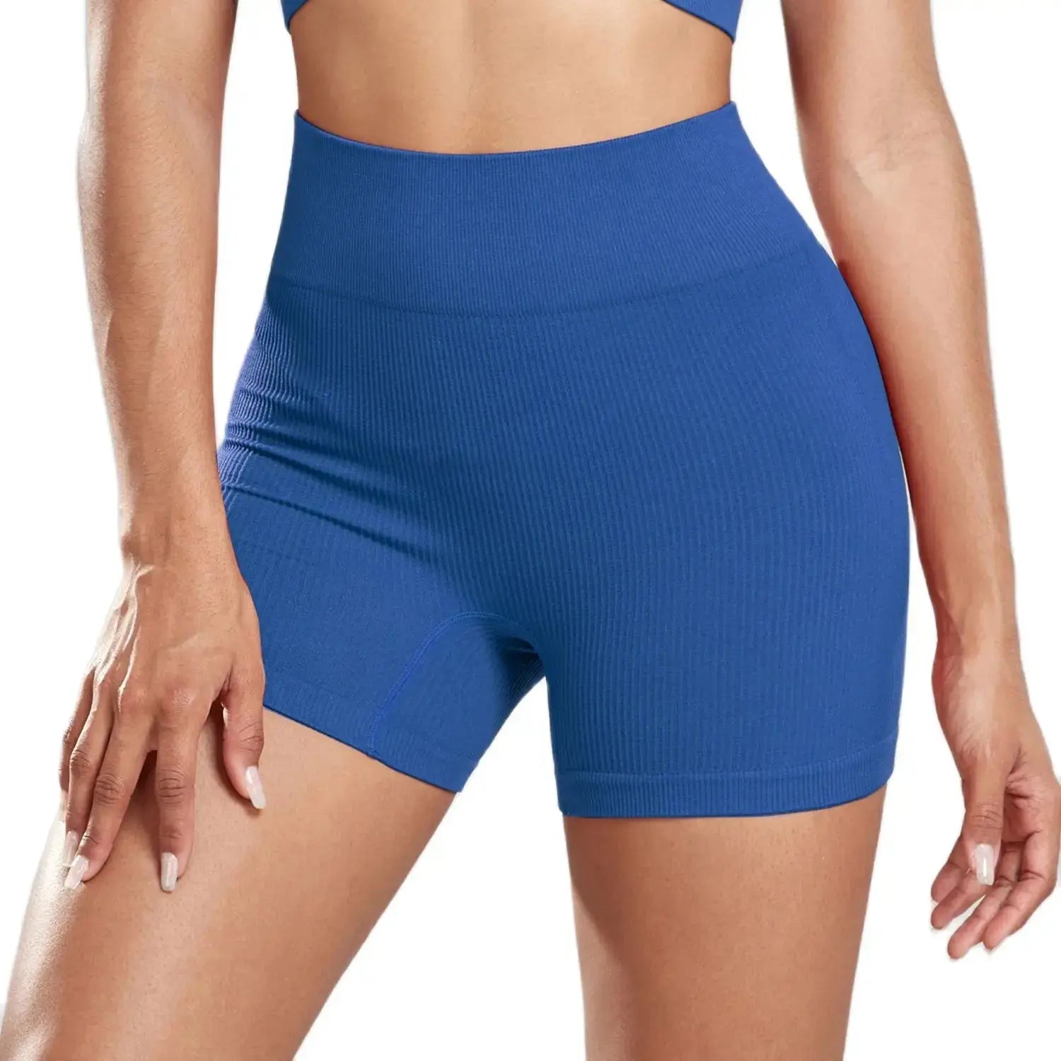CHRLEISURE yoga shorts Women High Waist Seamless Ribbed Yoga & Biker Shorts Vervelle