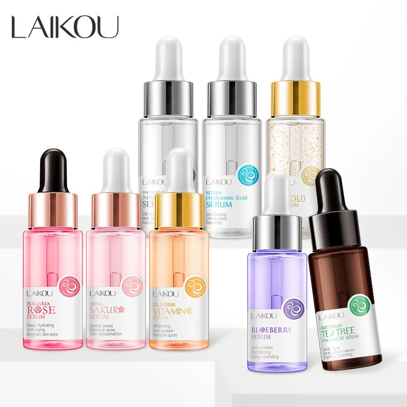 LAIKOU Anti-Aging Face Serum 24K Gold Whitening Deep Hydration Moisturizer Facial Serum Hyaluronic Acid Skin Care