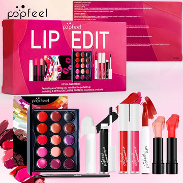 POPFEEL Lip Edit Set – Lip Kit with Liner & Gloss