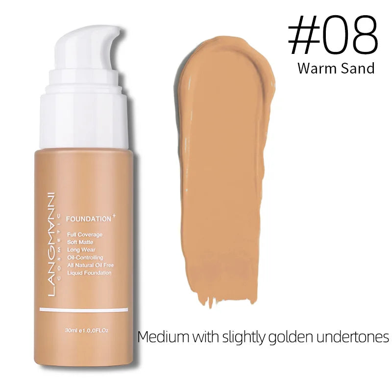 Langmanni 30ml Matte Waterproof Liquid Foundation Vervelle