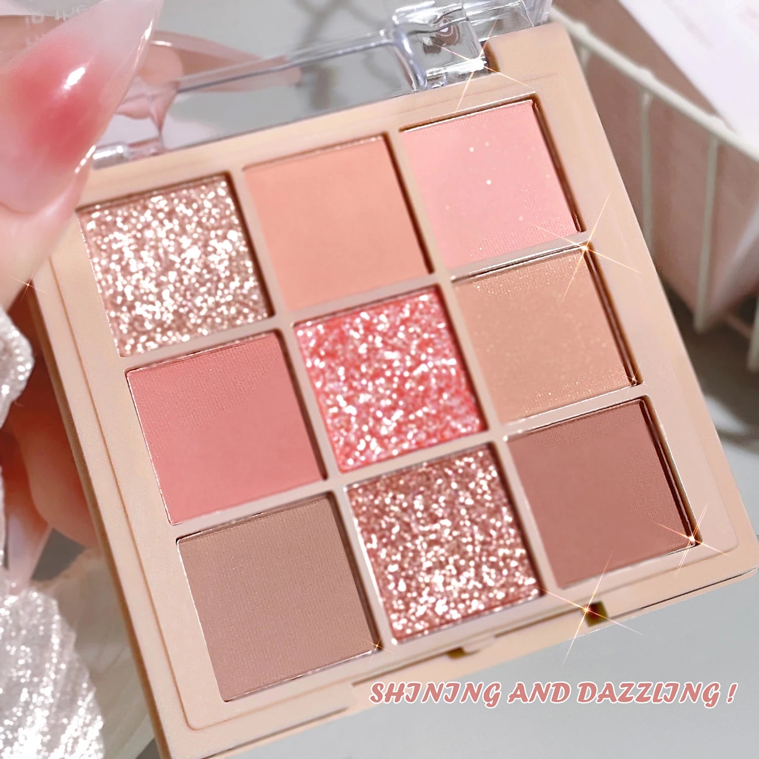 9-Color Eyeshadow Palette Matte & Pearl Shades for Daily Use