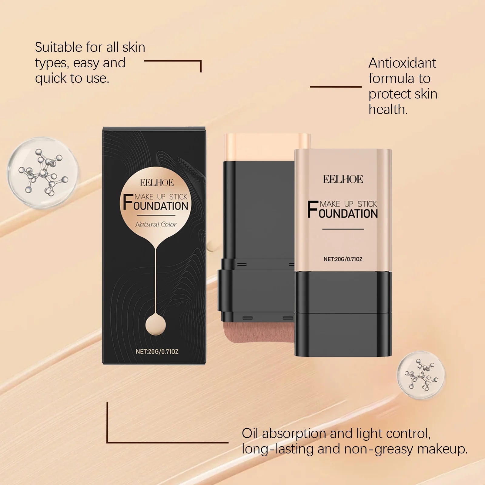 EELHOE Eraser Foundation Stick Full Coverage Matte