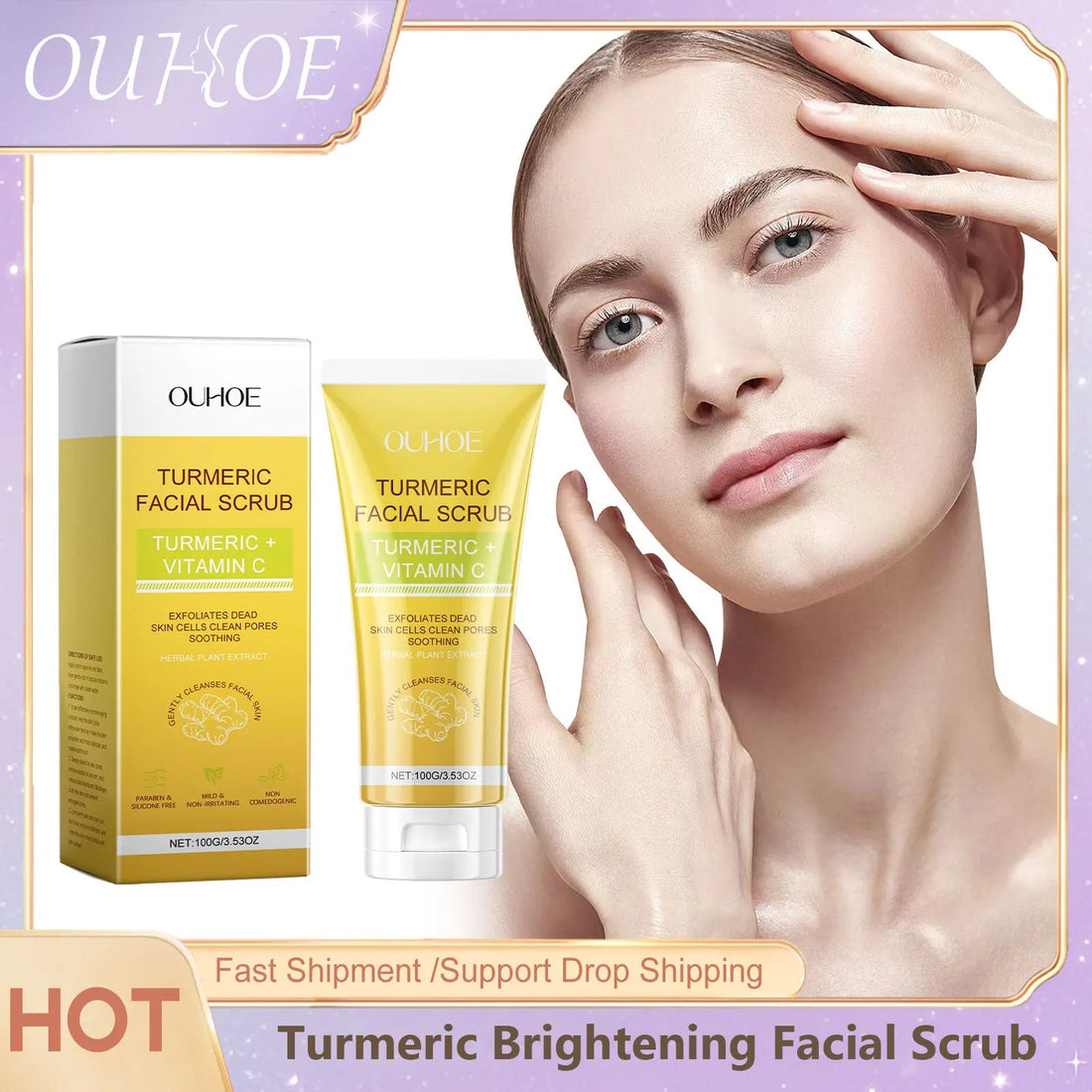 Turmeric Exfoliating Face Scrub for Brightening and Pore Care Vervelle