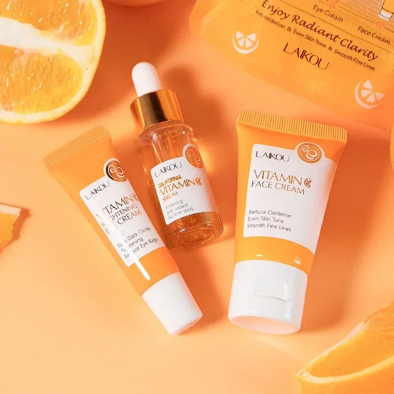 3pcs LAIKOU Vitamin C Facial Set Hydrating & Brightening