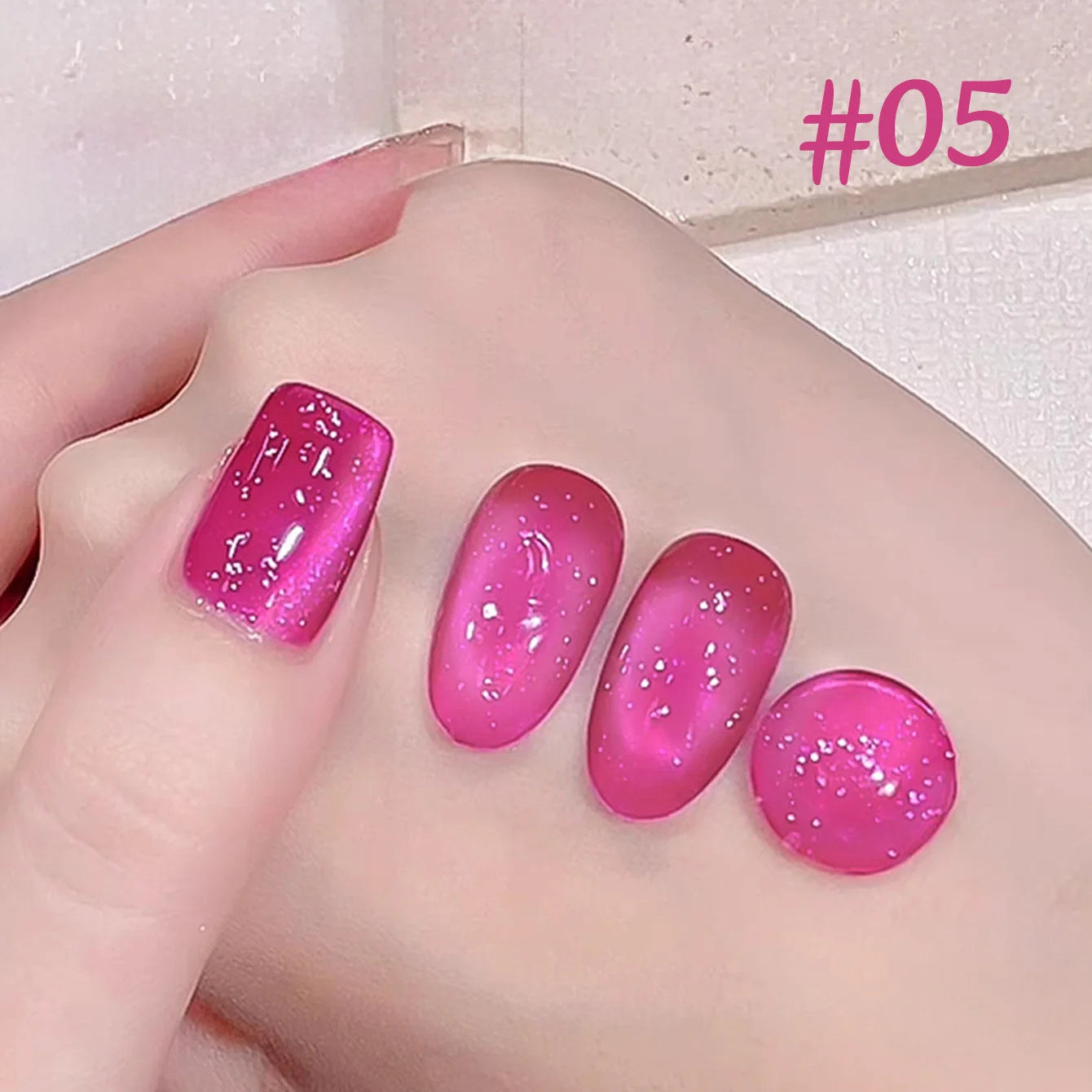 TC 10ml Summer Pink Peach Glass Bead Cat Eye Gel