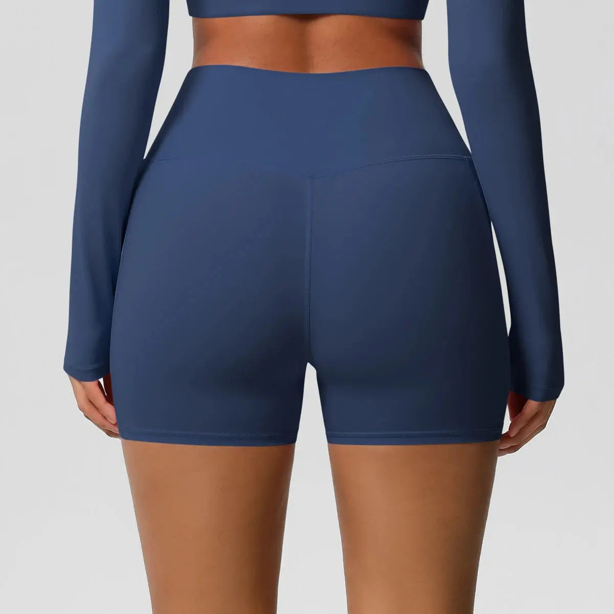 Women’s High-Waist Nylon Yoga Shorts – Tummy Lifting, Pockets, Fitness Vervelle