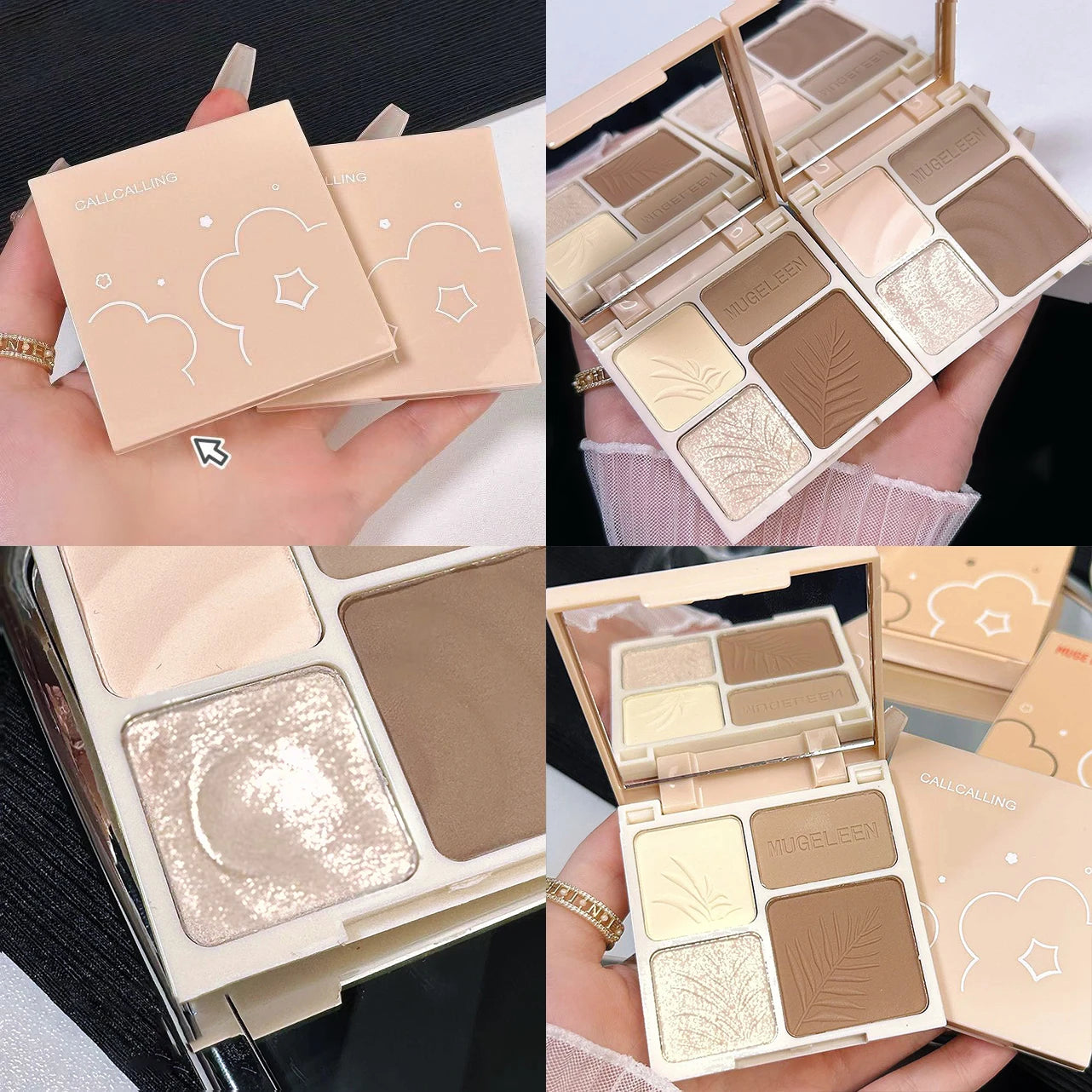 Matte Highlighter Bronzers Palette Face Shading Grooming Powder Long-Lasting Makeup