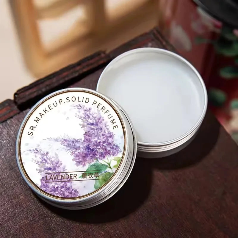Solid Fragrance Balm Lavender Rose Peony Lotus 15g for Women – Portable Long-lasting Scented Cream