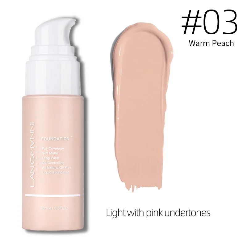 Langmanni 30ml Matte Waterproof Liquid Foundation Vervelle