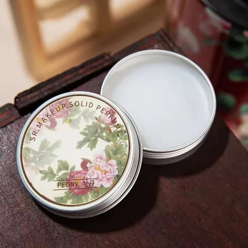 Solid Fragrance Balm Lavender Rose Peony Lotus 15g for Women – Portable Long-lasting Scented Cream