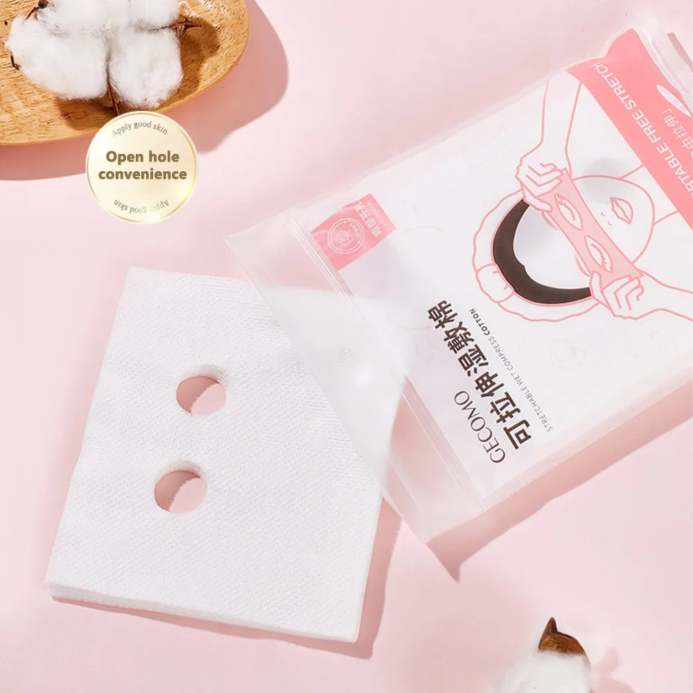 GECOMO 200pcs Stretchable Wet Cotton Pads – Makeup Care