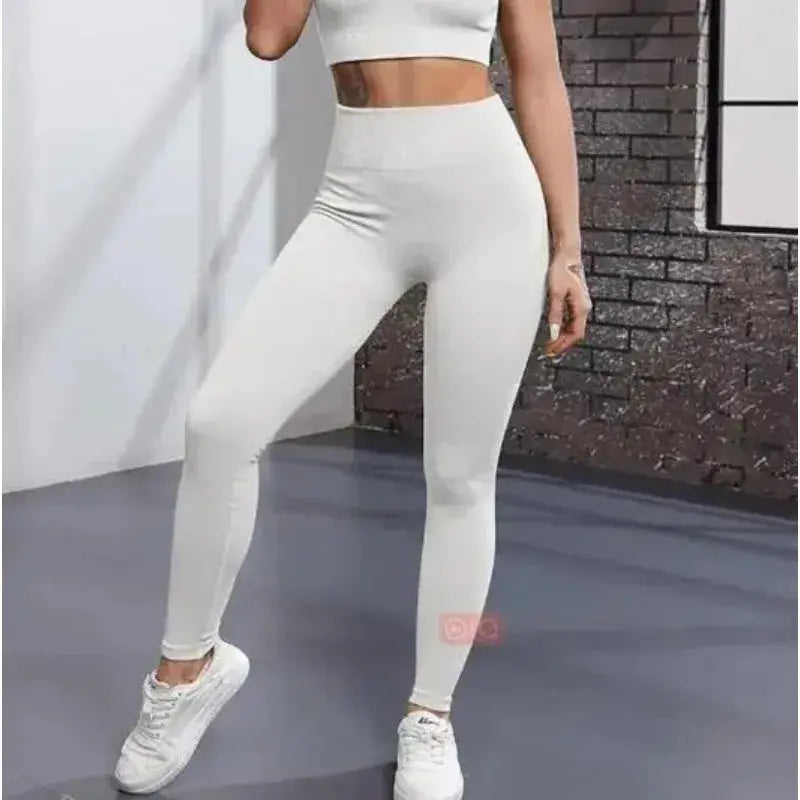 Women Seamless Thread-Knit Leggings High Waist Hip Lifting Yoga Pants Vervelle