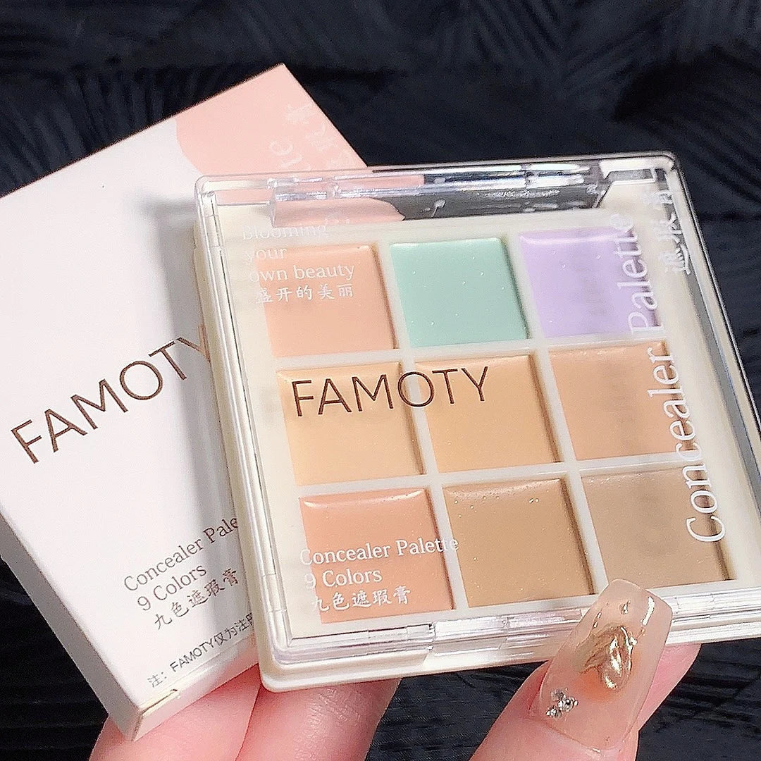 9-Tone Concealer Palette – Full Coverage for Acne, Dark Circles & Brightening Vervelle