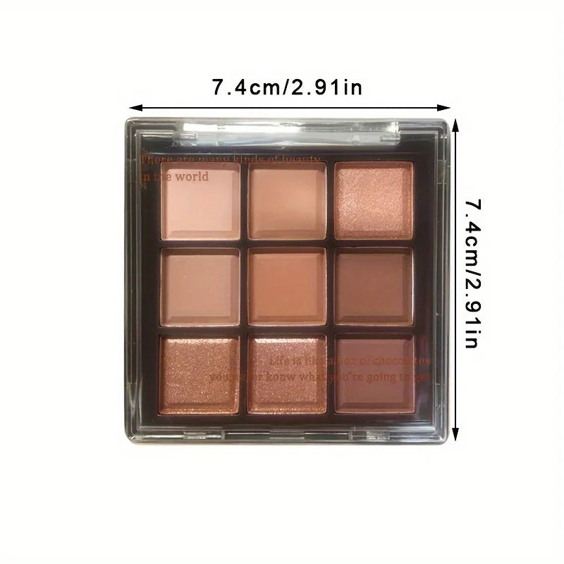 2024 Mocha Chocolate 9-Color Eyeshadow Palette Matte & Glitter