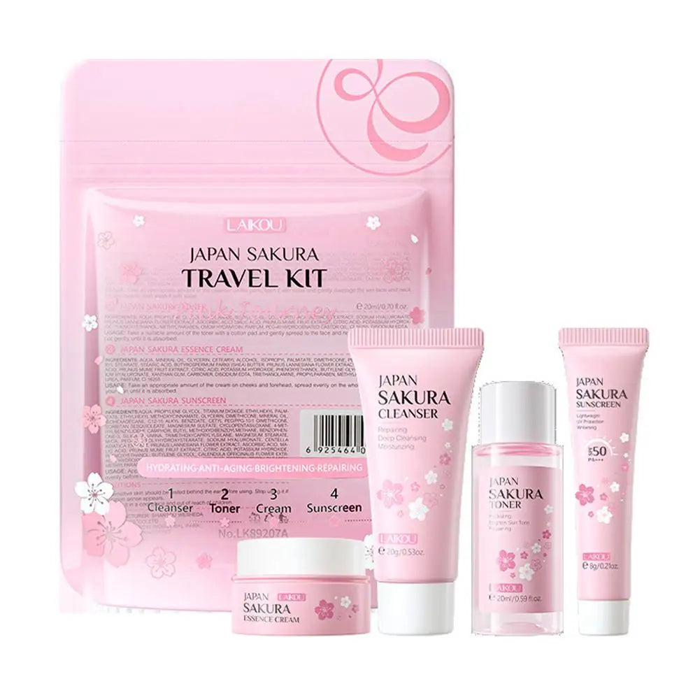 Sakura Skin Care Set facial Cleanser,Serum,Toner,Sunscreen,facial cream Beauty skin care