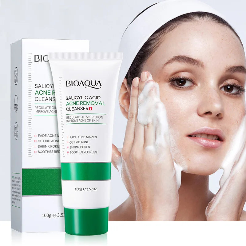 1/2pcs Salicylic Acid Facial Cleanser Acne Treatment Moisturizing Oil Control skincare Face Wash