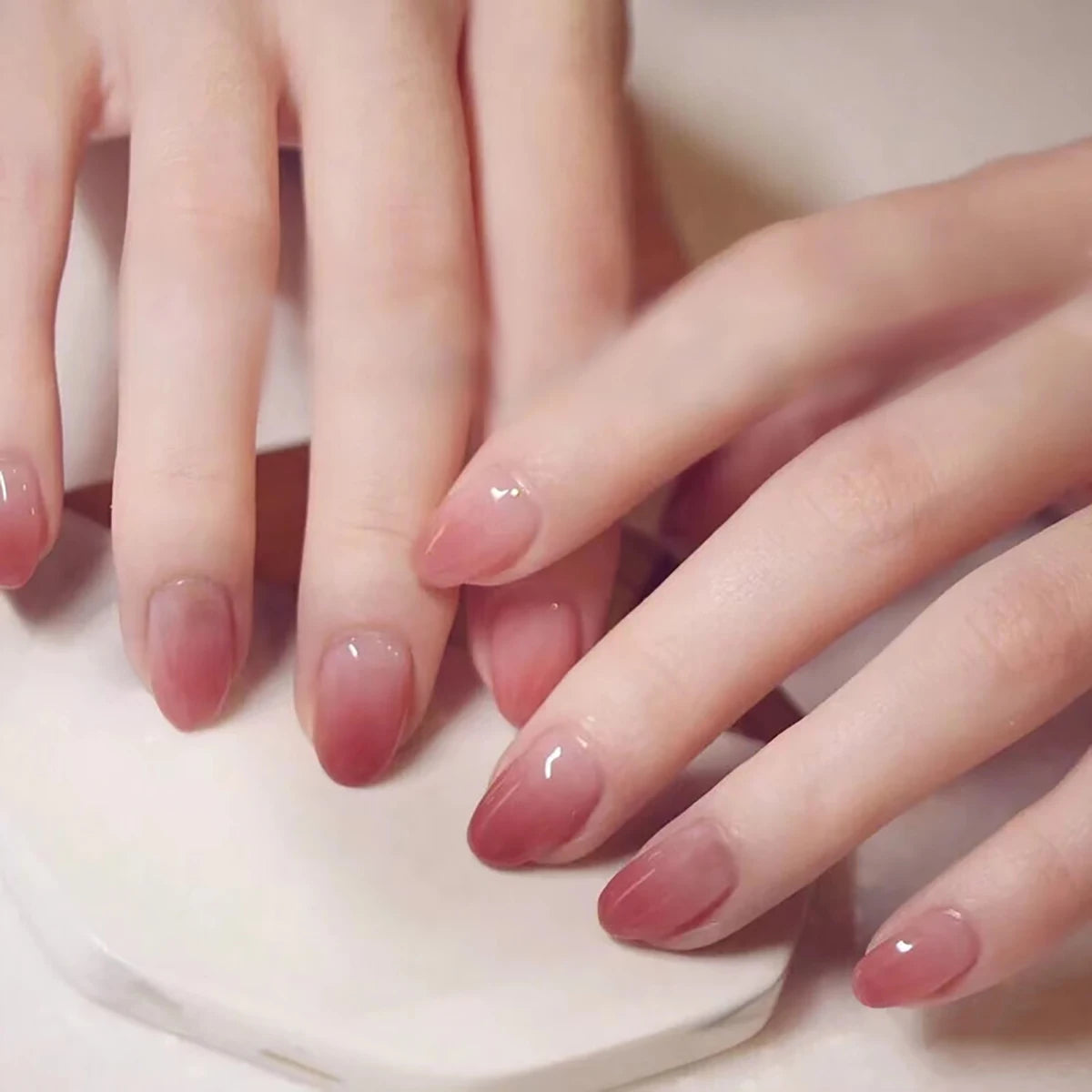 Blush Pink 3D Bowknot Diamond Pearl Press-On Nails