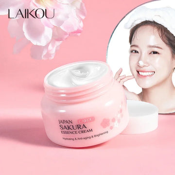 LAIKOU Japan Sakura Essence Cream Cherry Blossom Facial Cream Moisturizing Brighten Skin Care 60g