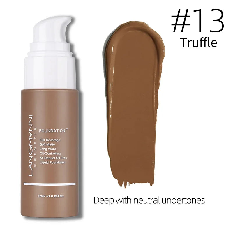 Langmanni 30ml Matte Waterproof Liquid Foundation Vervelle
