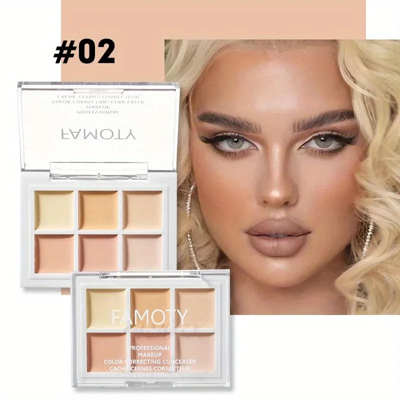 6 Colors Full Coverage Concealer Palette Multicolor High Cover waterproof