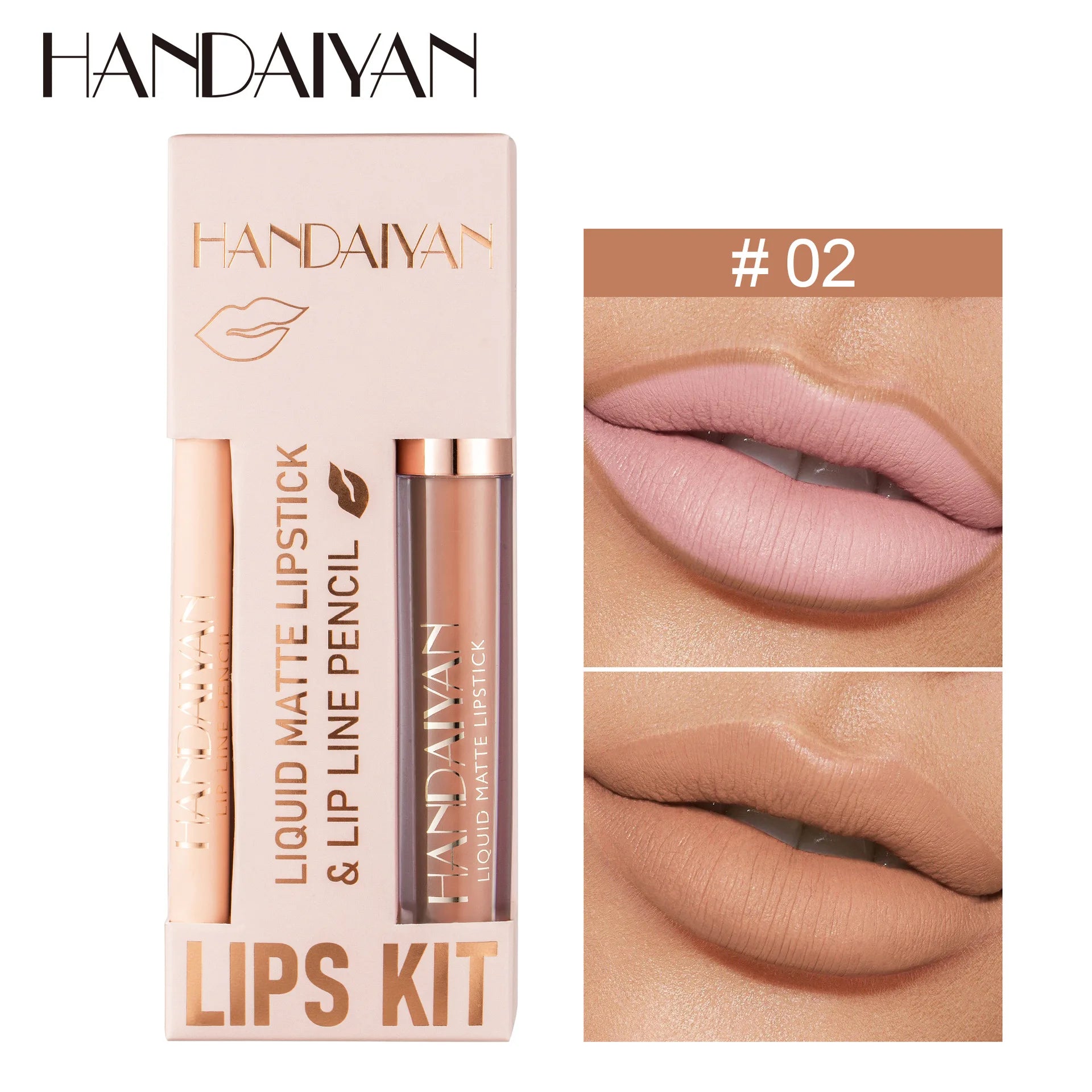 2-in-1 Liquid Lipstick Set – Matte Lip & Liner Kit