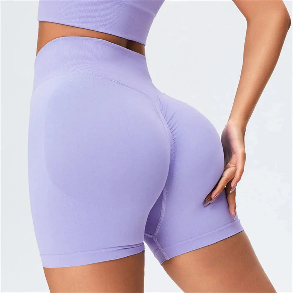 Women’s High-Waist Yoga & Fitness Shorts – Scrunch Butt, Seamless Biker Vervelle