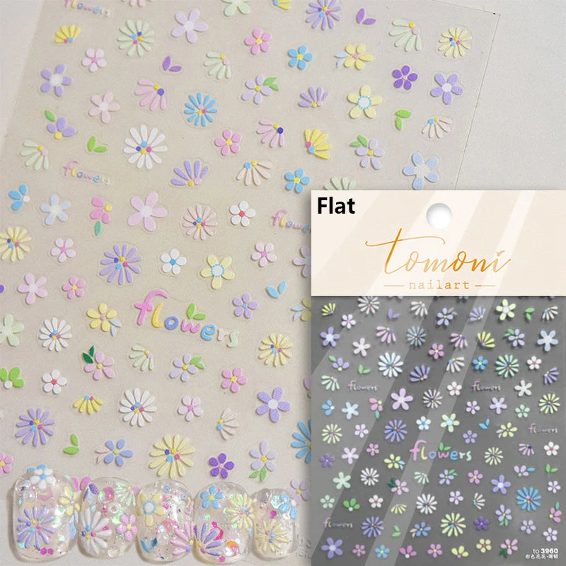 1 Pack 5D Green Four-Leaf Clover Nail Art Stickers