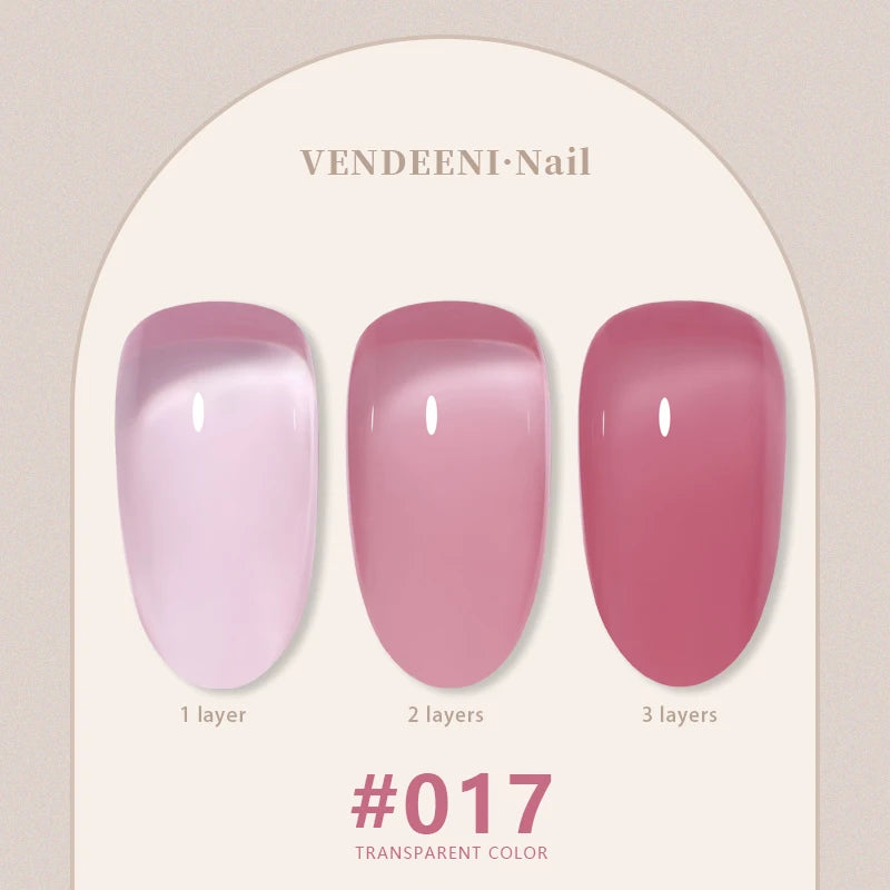 Vendeeni 24 Colors Jelly Gel Nail Polish Nude Pink 15ml