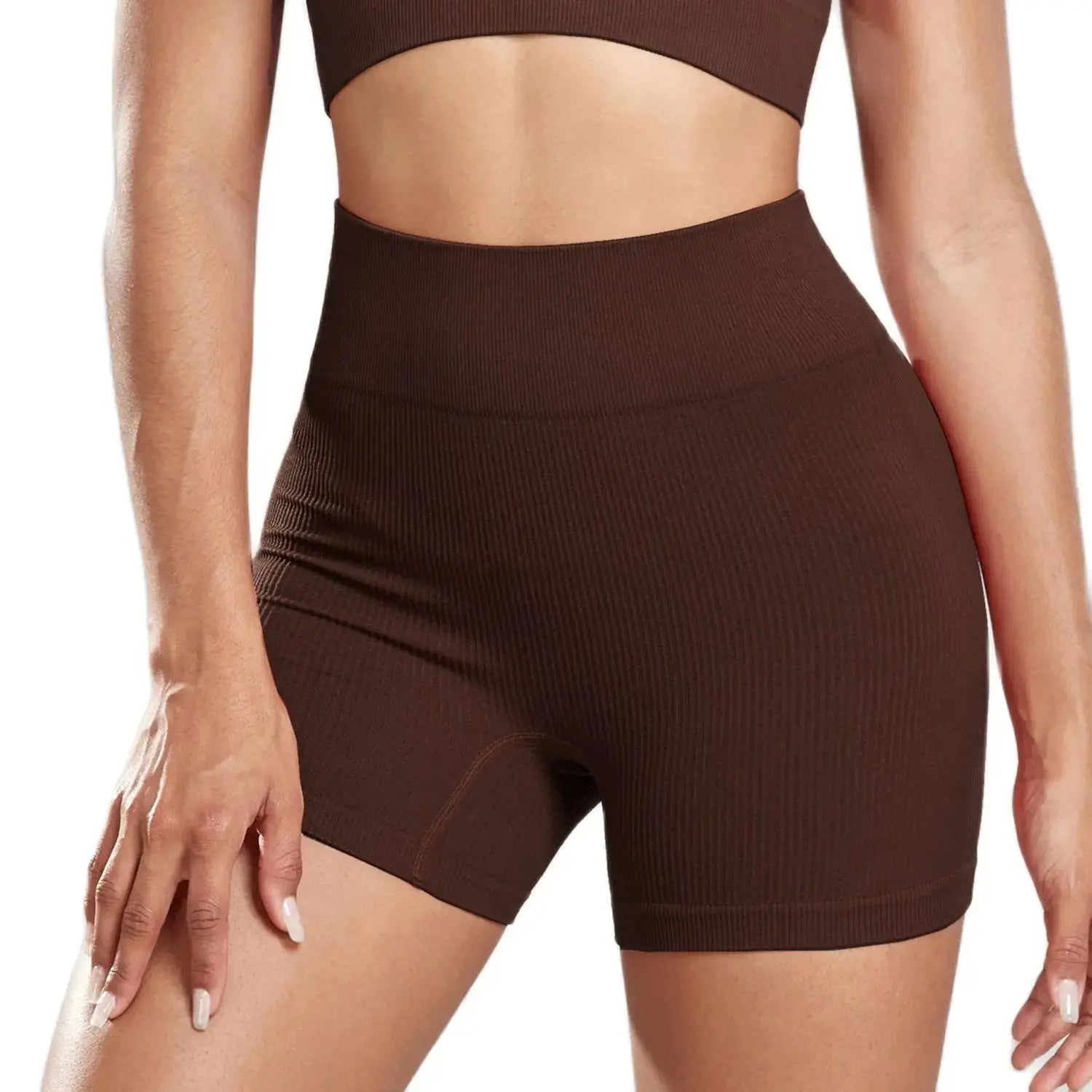 CHRLEISURE yoga shorts Women High Waist Seamless Ribbed Yoga & Biker Shorts Vervelle