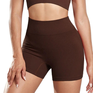 CHRLEISURE yoga shorts Women High Waist Seamless Ribbed Yoga & Biker Shorts Vervelle