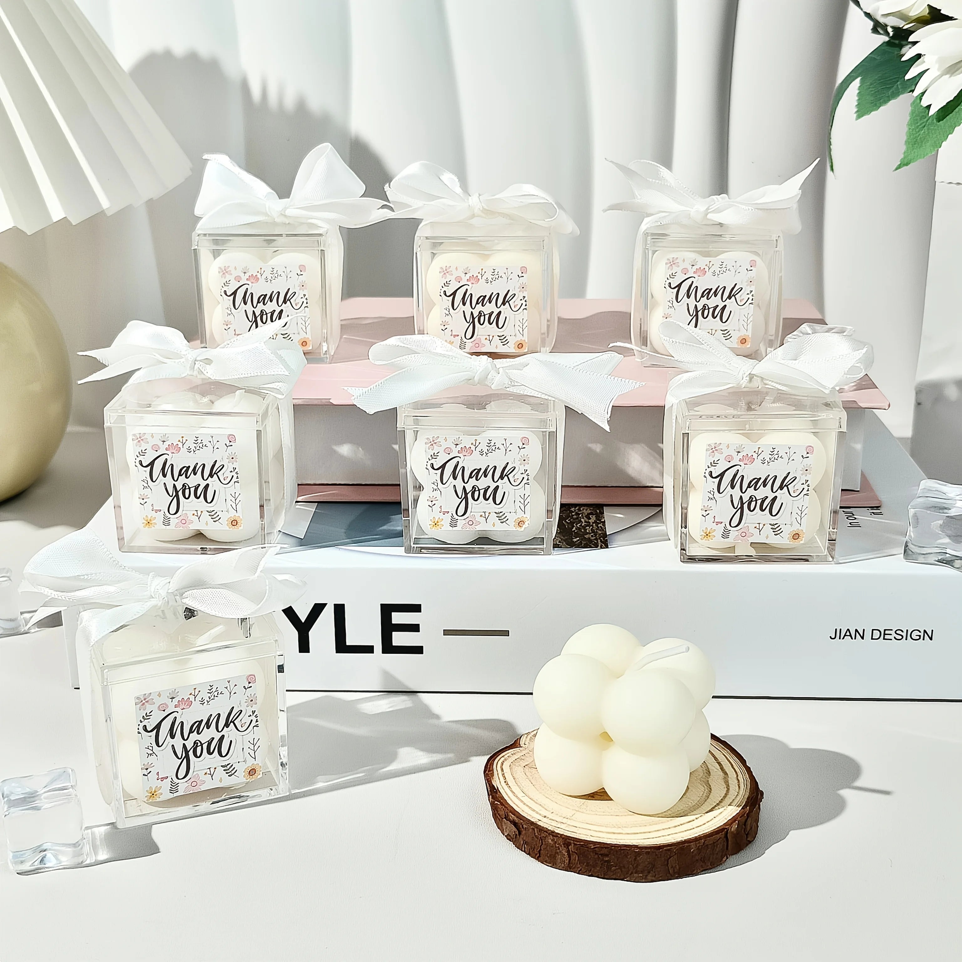 8 Sets Mini Cube Candles – Bridal & Baby Shower Favors
