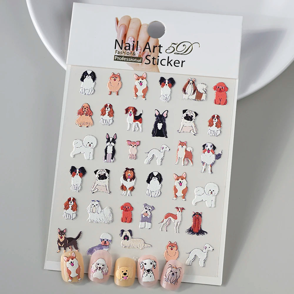 1PC 5D Macaron Flower & Fruit Nail Charms Sticker