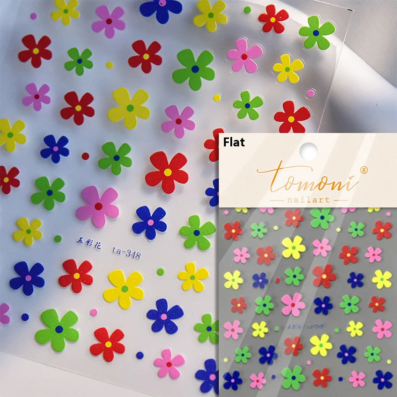 1 Pack 5D Green Four-Leaf Clover Nail Art Stickers