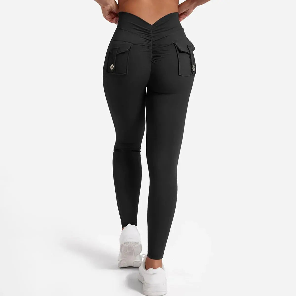 Women Nylon Yoga Leggings with Butt Pocket Hip Lifting Fitness Pants Vervelle