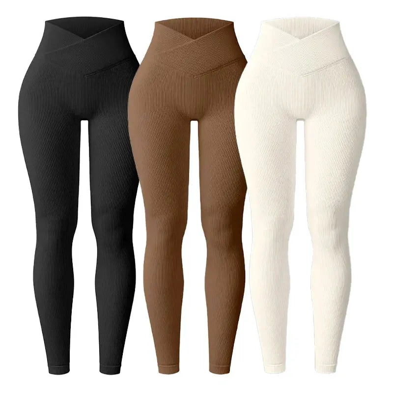 Women Seamless Knitted High Waist Yoga Leggings Hip Lifting Fitness Pants Vervelle