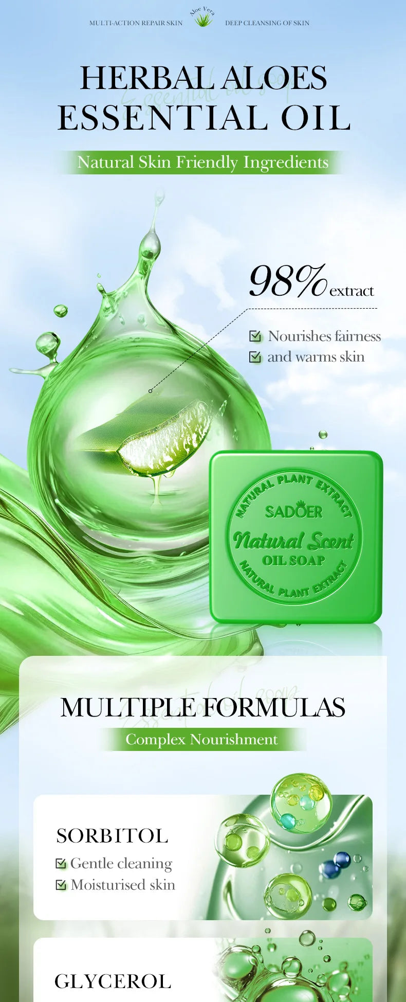 100g Aloe Vera Essential Oil Soap Vervelle