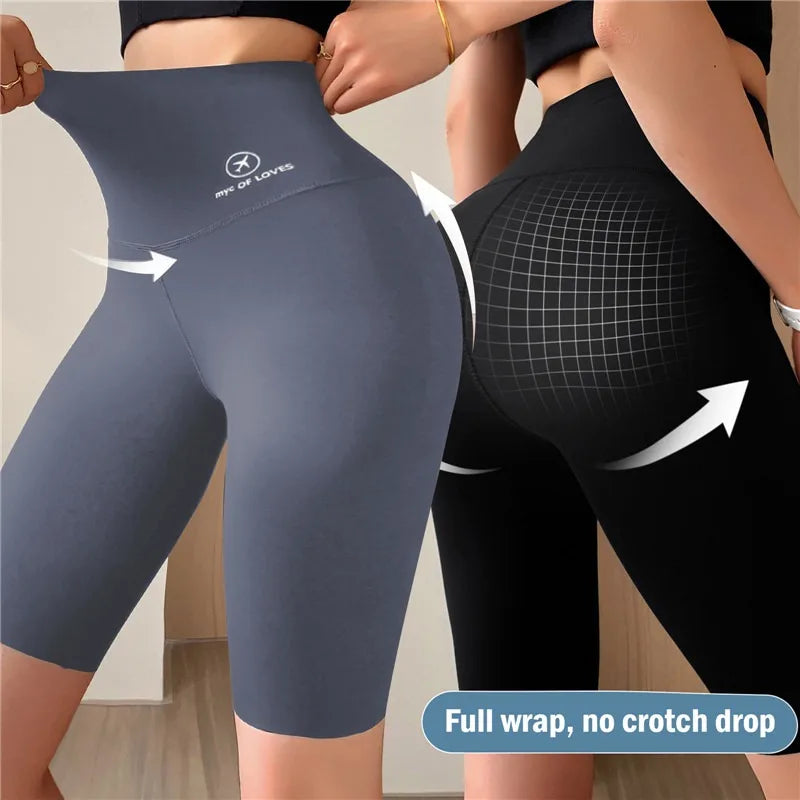 Sports Short Leggings Gym Fitness Push Up Shorts Women Yoga Slim Fit Half Pants Elastic High Waist Summer Thin Workout Tights Vervelle