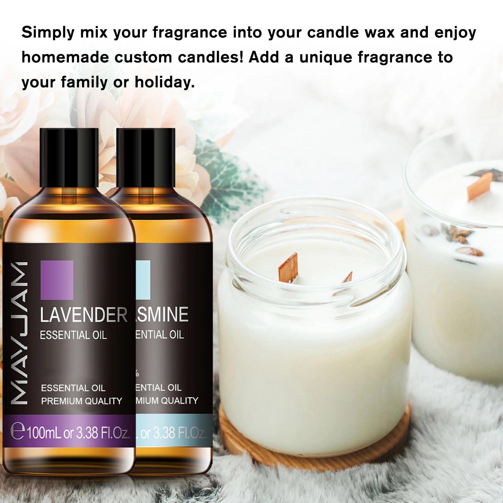 MAYJAM Essential Oils 100ml – Peppermint, Lavender & Lemongrass for Diffuser, Massage & Relaxation