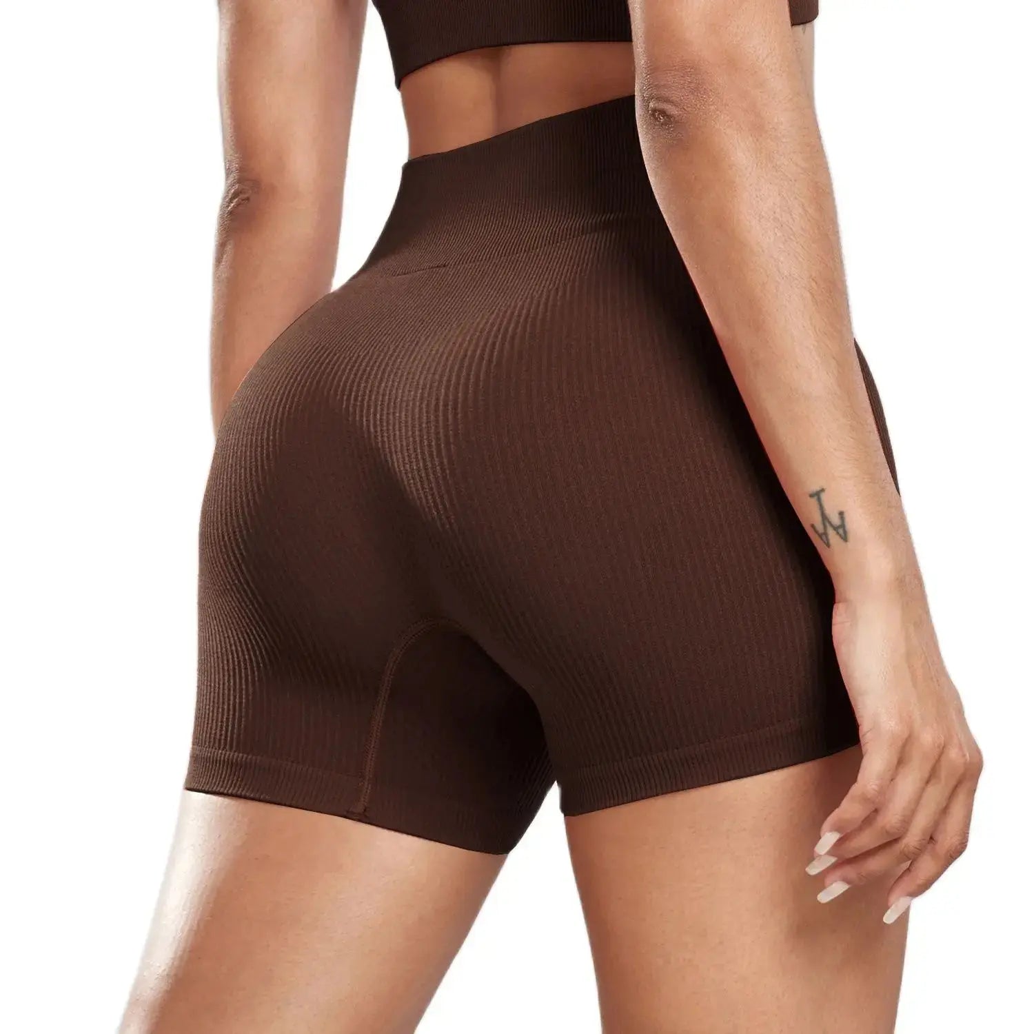 CHRLEISURE yoga shorts Women High Waist Seamless Ribbed Yoga & Biker Shorts Vervelle