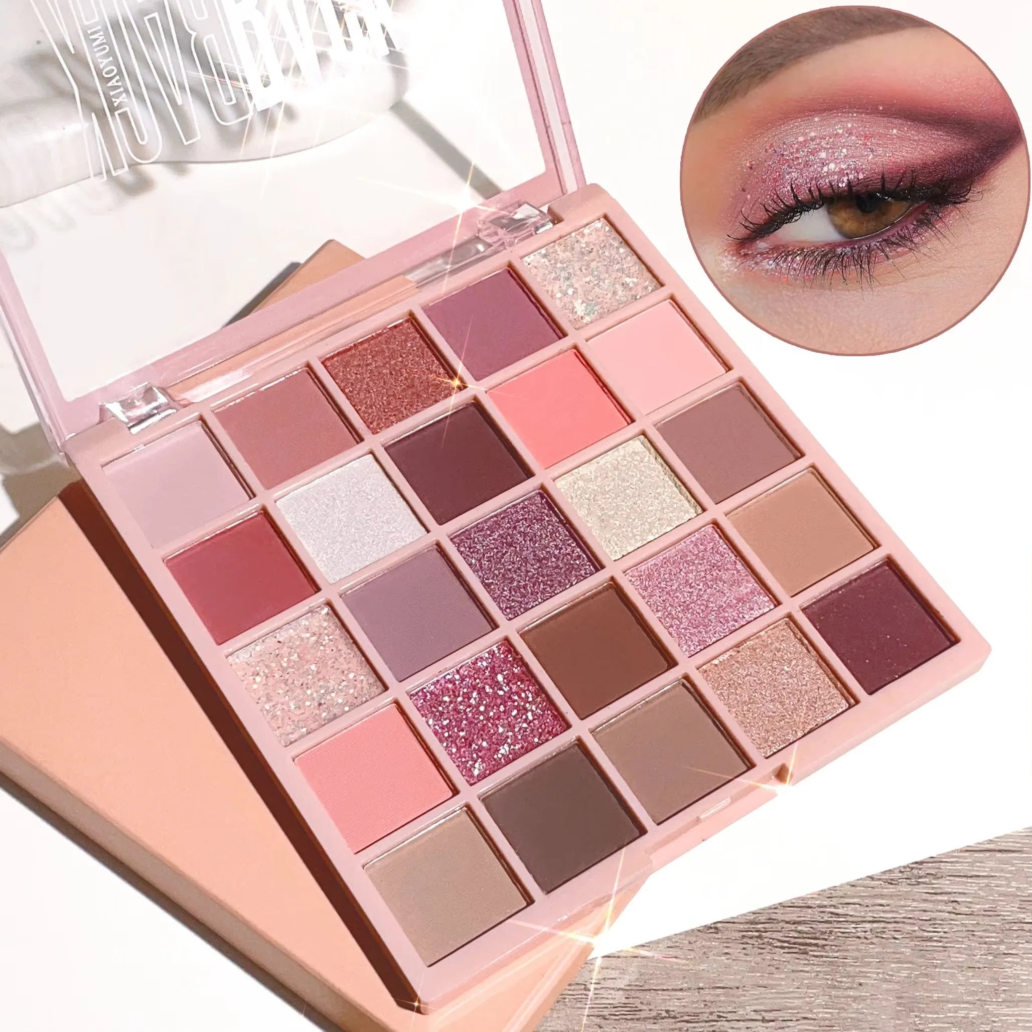 25-color eye shadow tray, oatmeal milk tea tray, sparkling powder