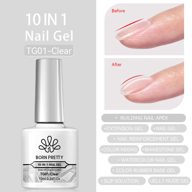 BORN PRETTY Jelly Nude Gel Nail Polish 10ml Light Pink